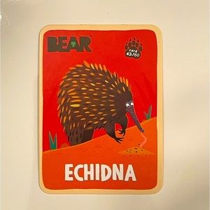 SOLD ADD-ON ITEM: BEAR Fruit Snack Rolls Collectible Card - Echidna #43